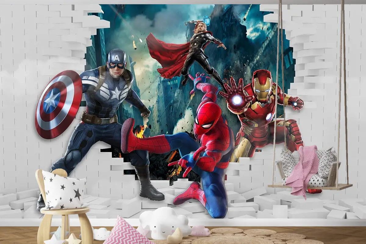 Çocuk Odası Duvar Kağıdı Süper Kahramanlar