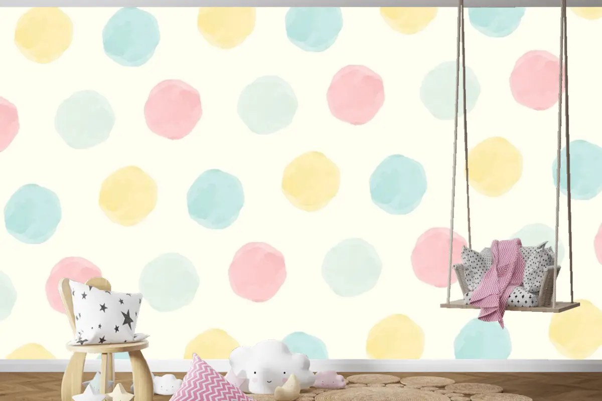 Renkli Geometrik Dikişsiz Desen Arka Plan Tasarımı Çocuk Odası Duvar Kağıdı Duvar