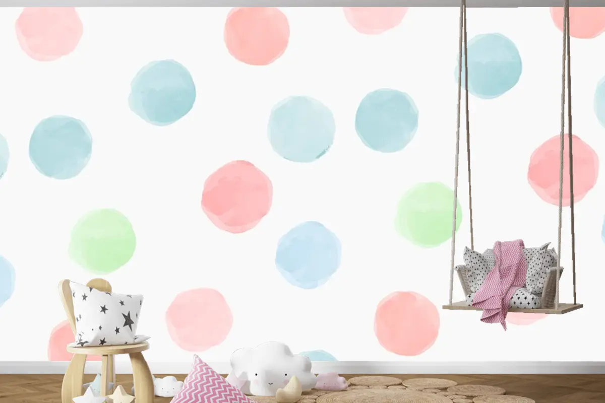 Renkli Geometrik Dikişsiz Desen Arka Plan Tasarımı Çocuk Odası Duvar Kağıdı