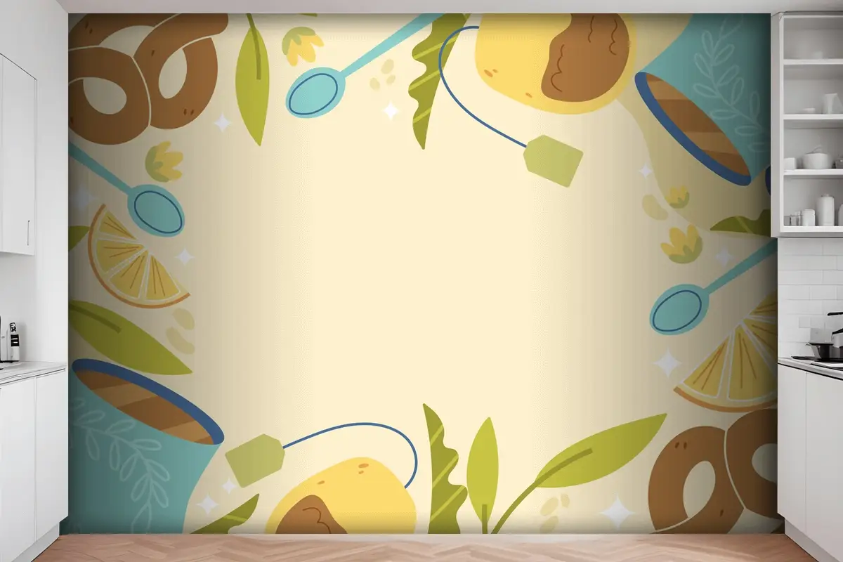 Düz Uluslararası Çay Günü Mutfak Duvar Kağıdı