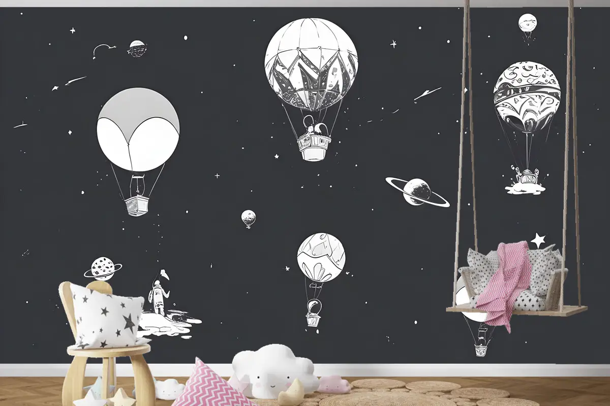 Çocuklar Için Astronot Çocuk Odası Duvar Kağıdı 