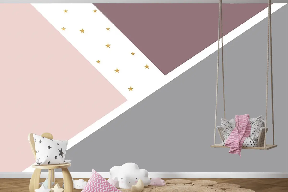 Geometrik Desen Çocuk Odası Duvar Kağıdı