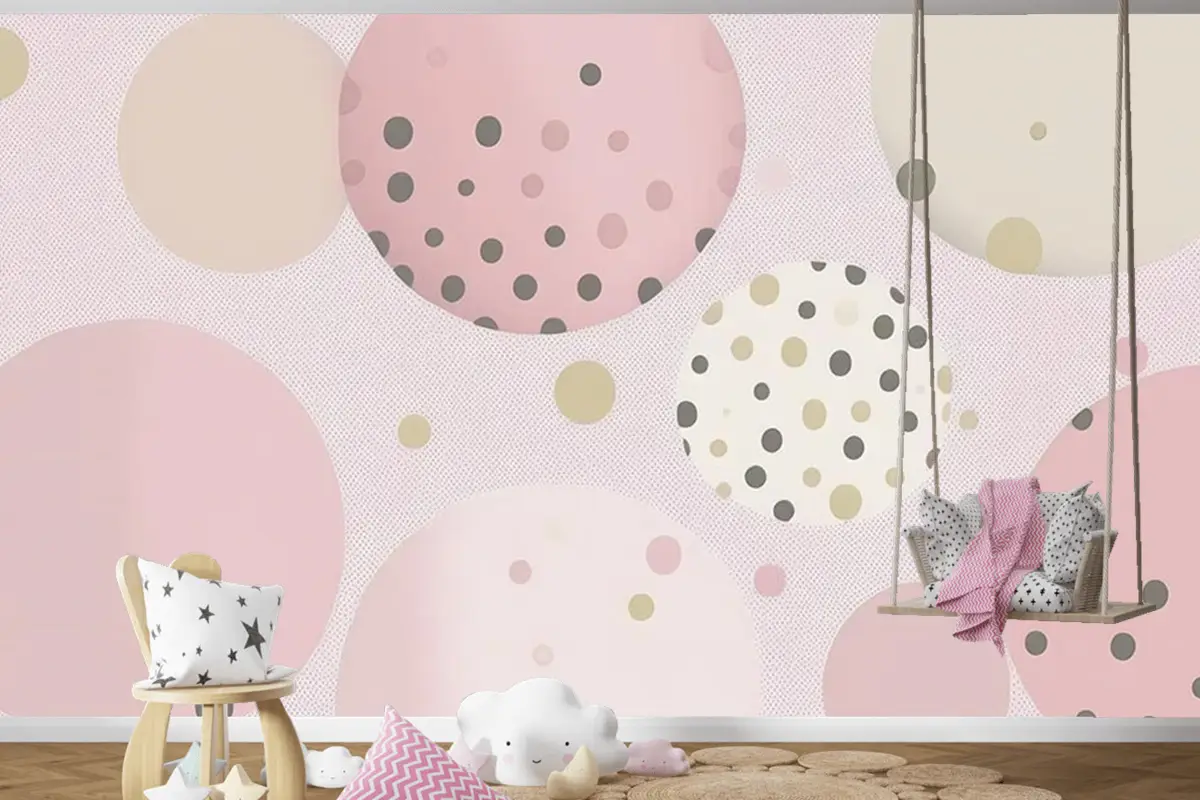Geometrik Desenler Soft Renkler Çocuk Odası Duvar Kağıdı