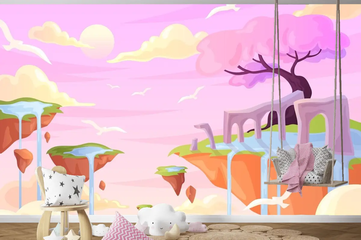 Elle Çizilmiş Peri Masalı Çocuk Odası Duvar Kağıdı