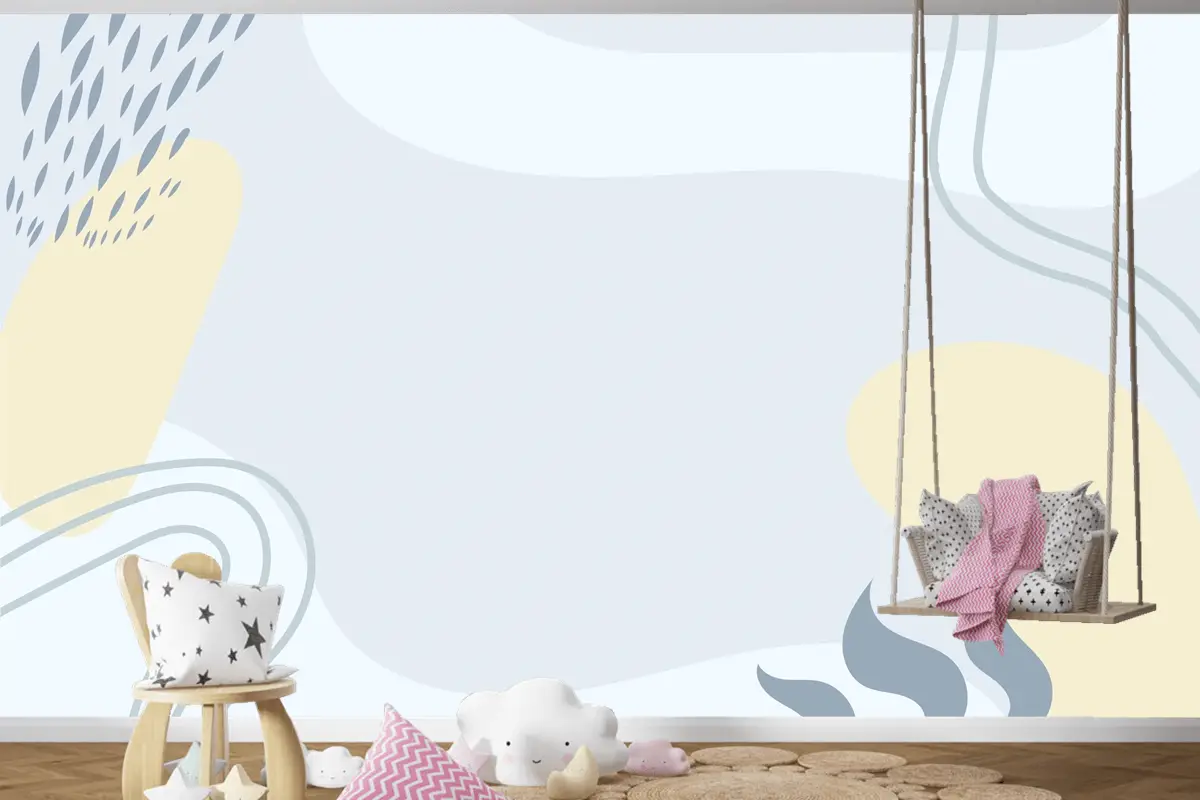 Elle Çizilmiş Minimal Çocuk Odası Duvar Kağıdı 