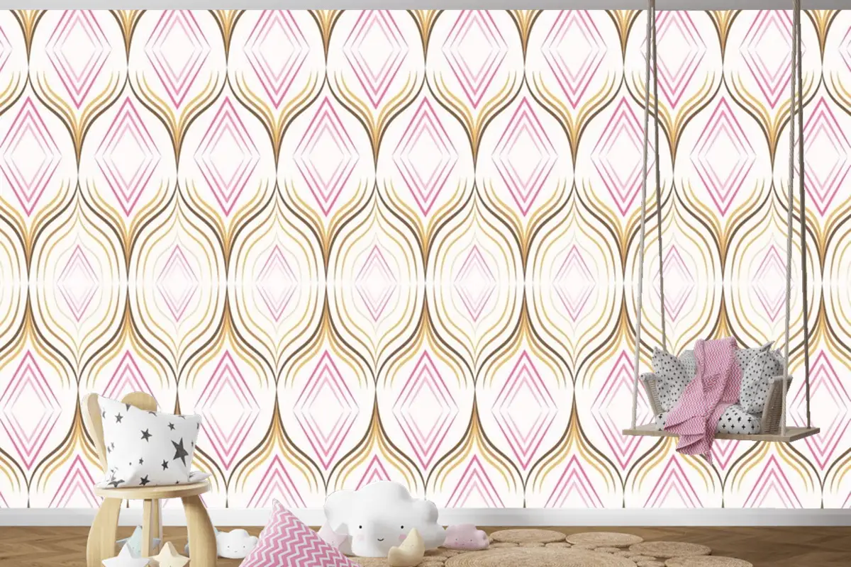 Lüks İpek Kumaş Dikişsiz Desen Çocuk Odası Duvar Kağıdı