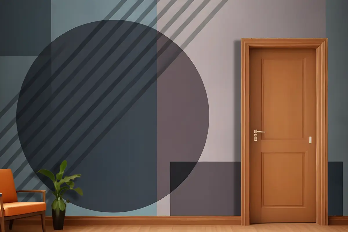 Geometrik Şekilli Minimalist Soyut Kompozisyon Antre  Hol  Koridor Duvar Kağıdı