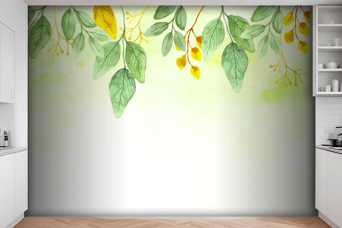 Altın Folyo Mutfak Duvar Kağıdı Doğa Arka Plan