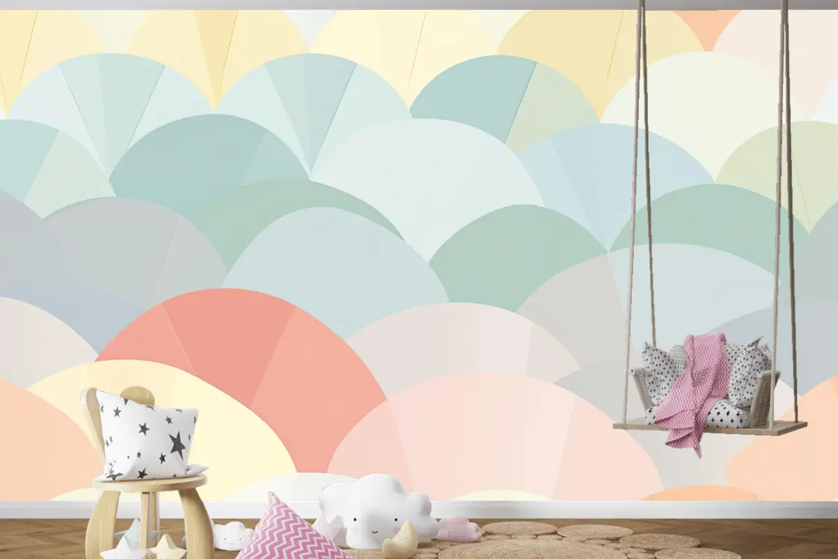 Arka Plan Pastel Çocuk Odası Duvar Kağıdı 