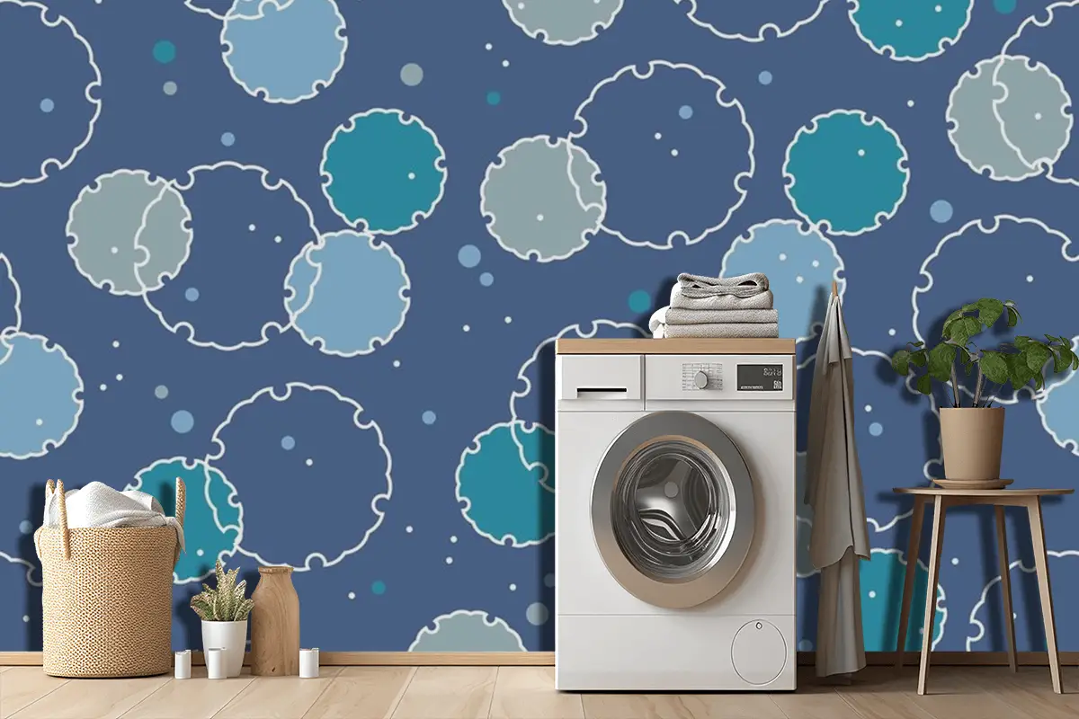 Japon Vintage Kar Grafik Sembolleri Ile Kusursuz Desen Duvar Kağıdı