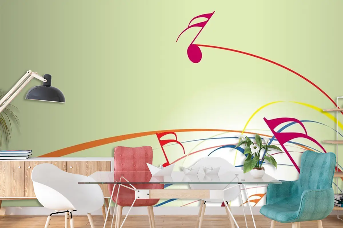 Soyut Dalga Çizgileri Müzik Duvar Kağıdı