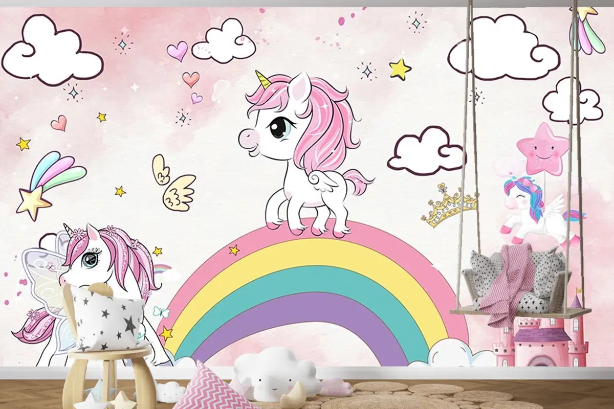 Unicorn Çocuk Odası Duvar Kağıdı