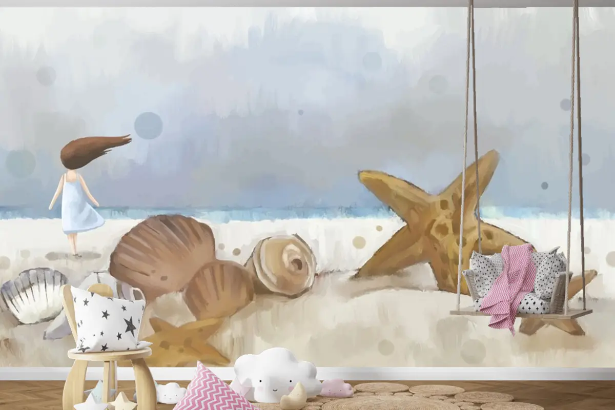 Tatil Suluboya Arka Plan Çocuk Odası Duvar Kağıdı 