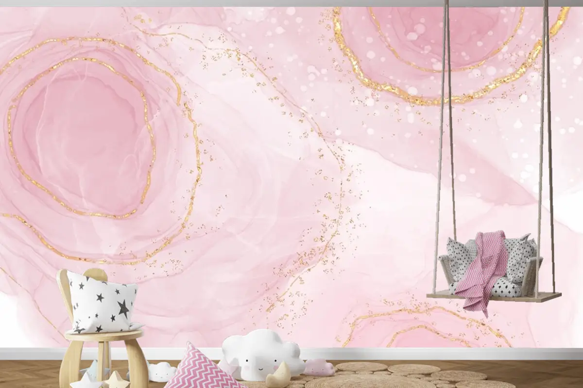 Suluboya Alkol Mürekkep Arka Plan Çocuk Odası Duvar Kağıdı