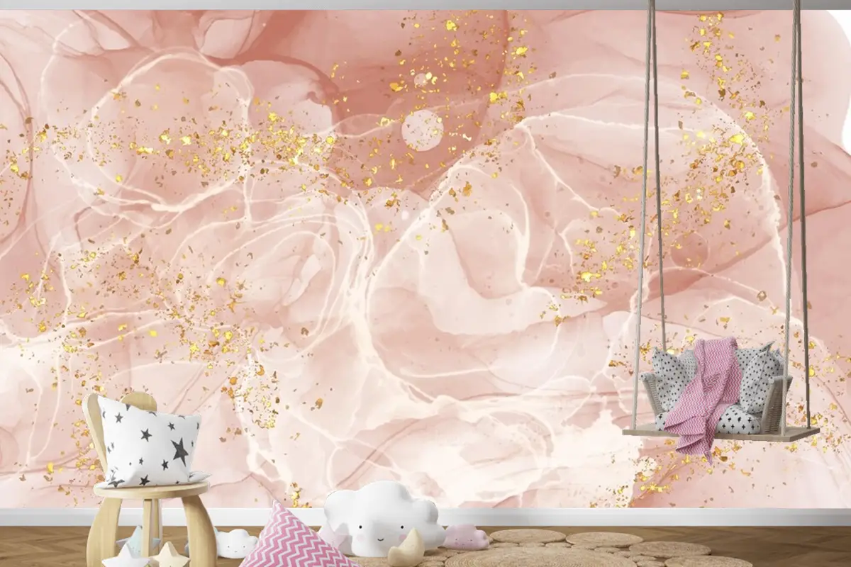 Suluboya Alkol Mürekkep Arka Plan Çocuk Odası Duvar Kağıdı 