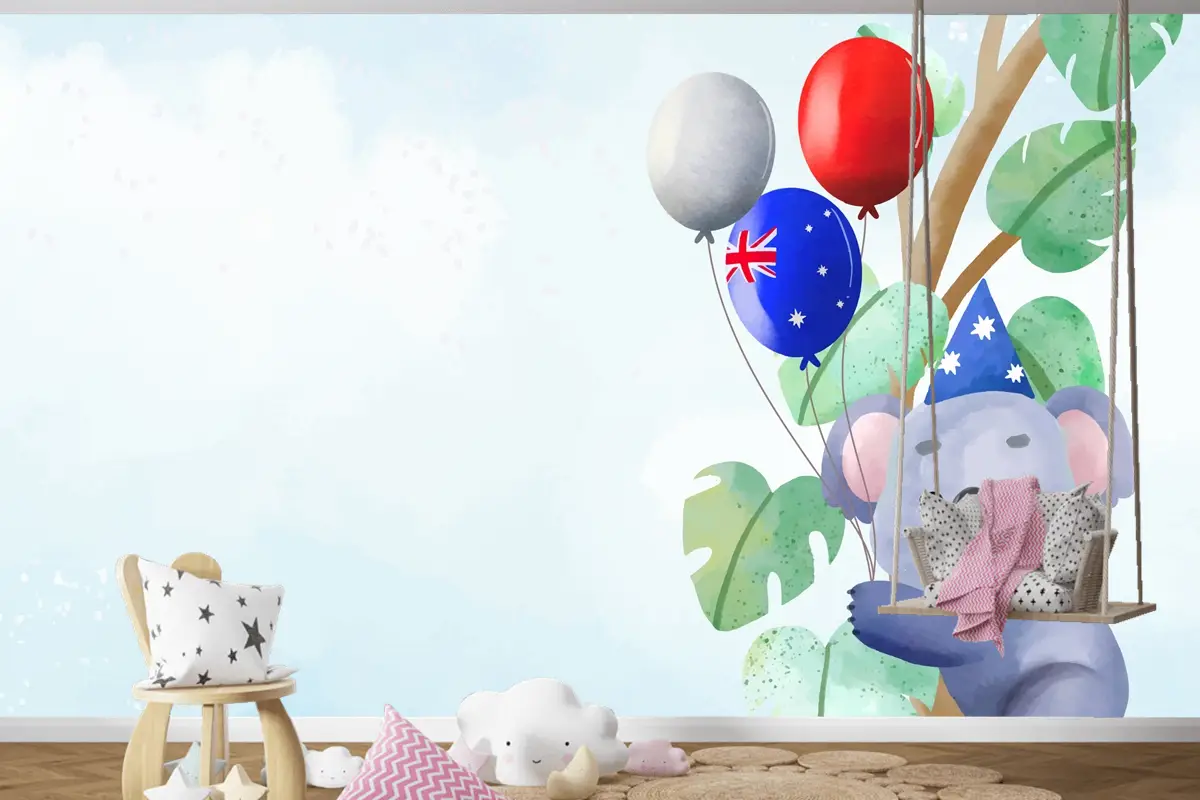 Avustralya Ulusal Günü Çocuk Odası Duvar Kağıdı  Için Suluboya Arka Plan