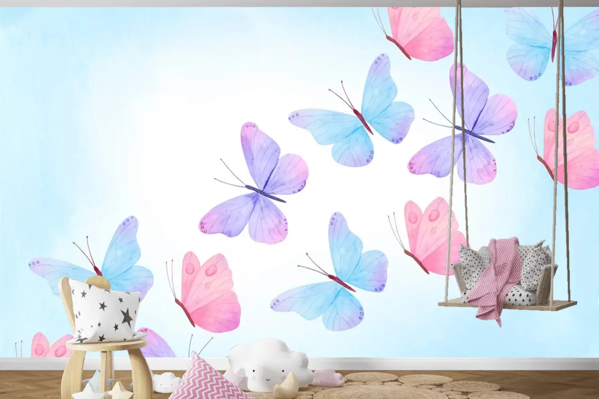 Suluboya Yağlıboya Arka Plan Çocuk Odası Duvar Kağıdı Duvar