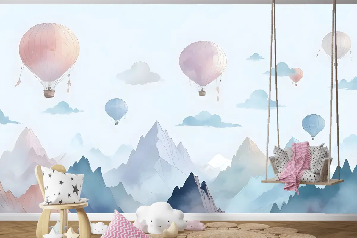 Suluboya Tarzı Çocuk Manzara Çocuk Odası Duvar Kağıdı 