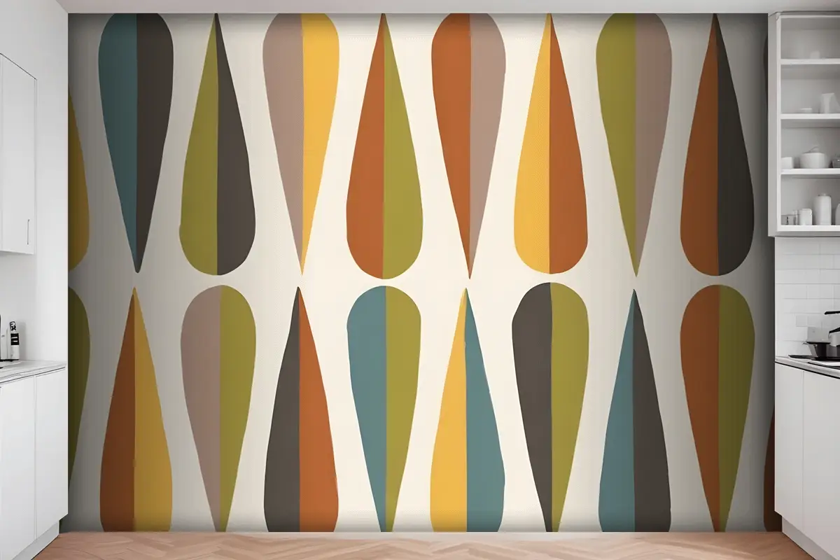 Wegner Renkli Retro Mutfak Duvar Kağıdı