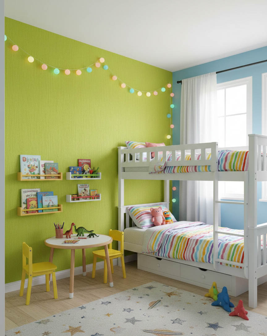 Fıstık Yeşili Yaprak Desen Ucuz Duvar Kağıdı 763645