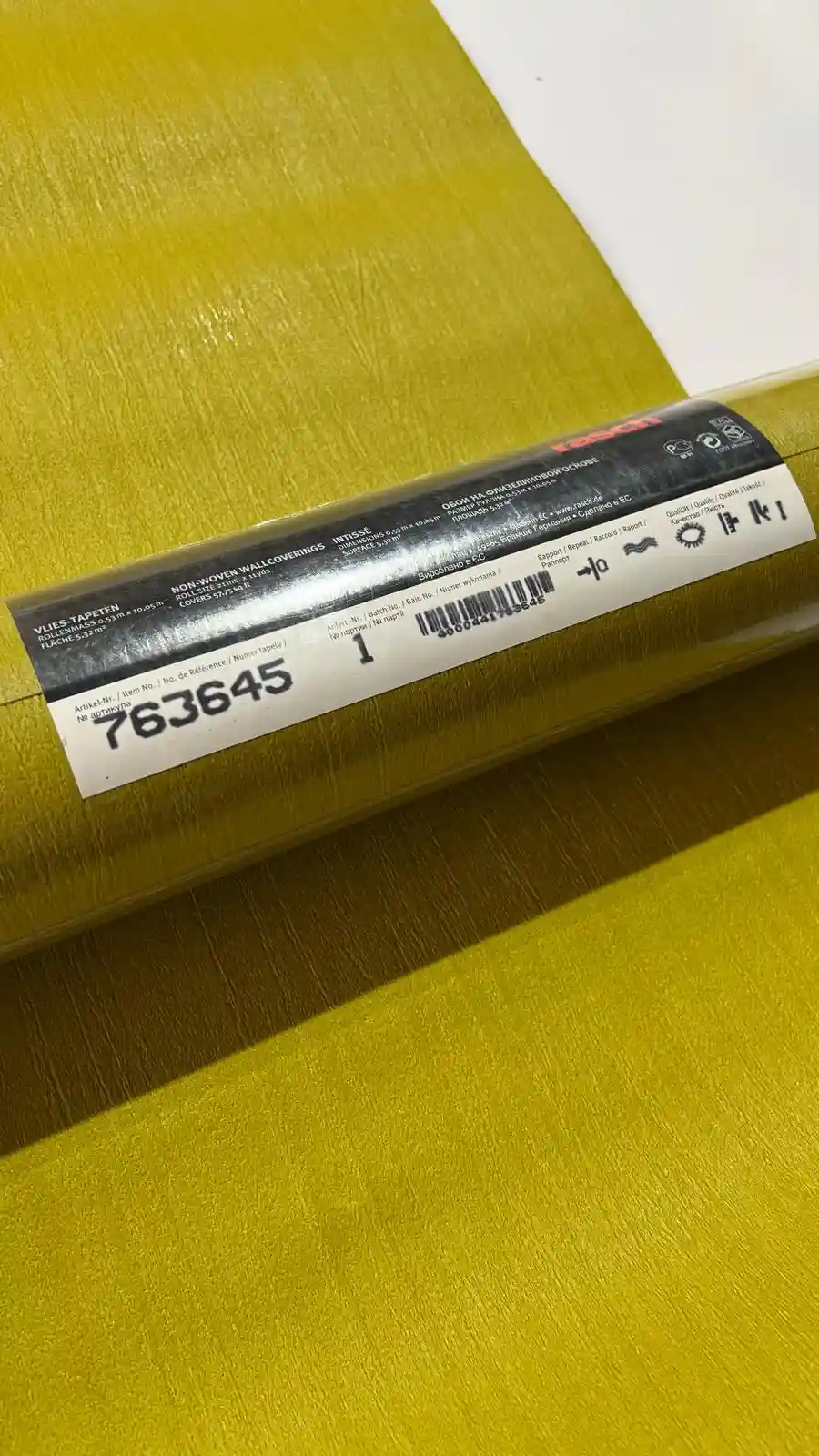 Fıstık Yeşili Yaprak Desen Ucuz Duvar Kağıdı 763645