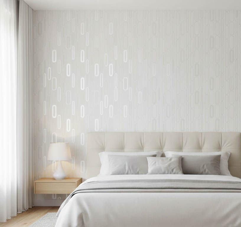 Geometrik Desen Kırık Beyaz  Duvar Kağıdı 111018