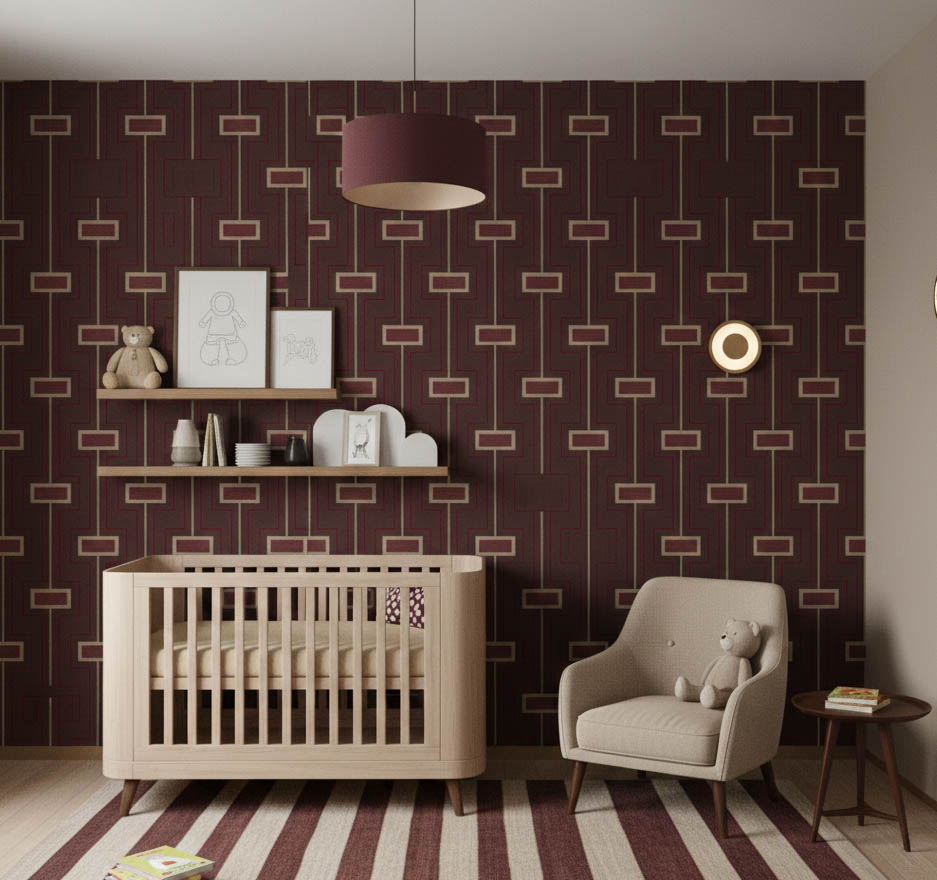 Geometrik Kare Desen Ucuz Duvar Kağıdı 758009