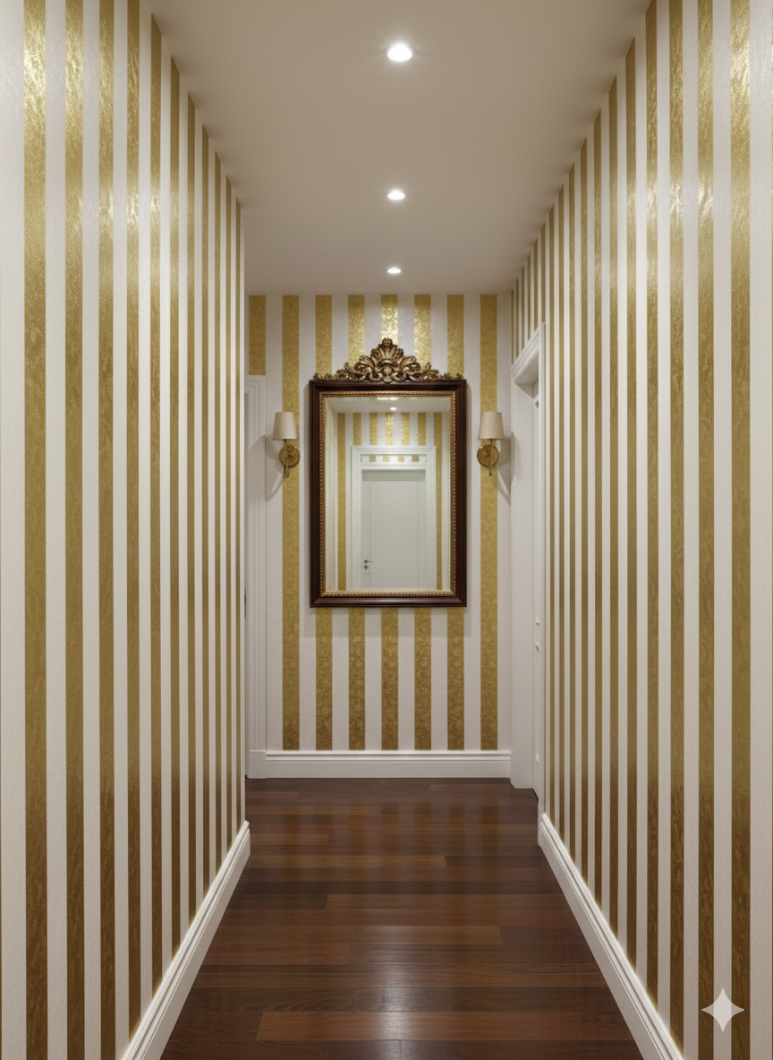 Gold Çizgili Duvar Kağıdı 12411