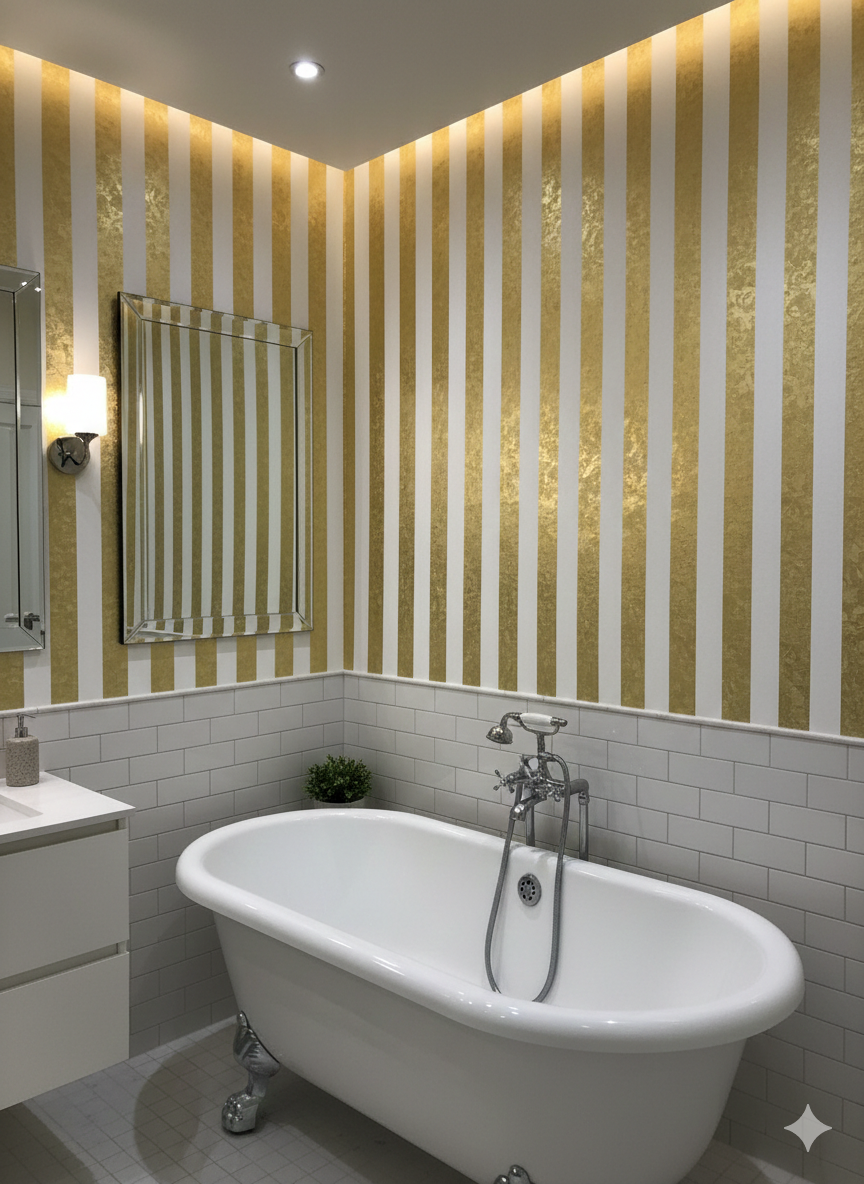 Gold Çizgili Duvar Kağıdı 12411