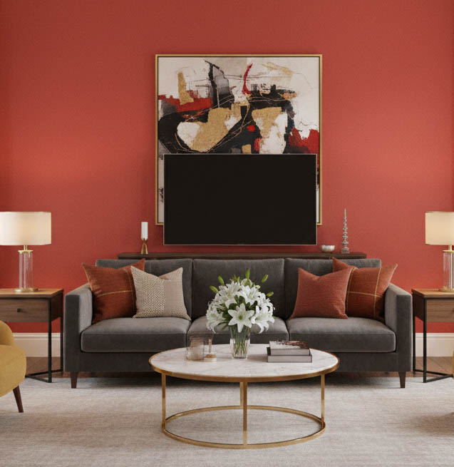 Golden Kırmızı Düz Desenli 17962 Duvar Kağıdı 5 M2