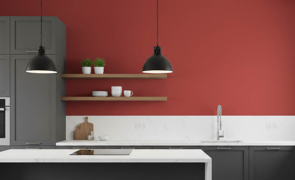 Golden Kırmızı Düz Desenli 17962 Duvar Kağıdı 5 M2