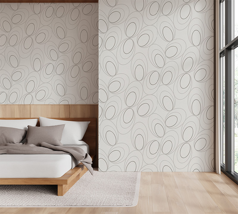 Gri Beyaz Desenli Ucuz Duvar Kağıdı 53613