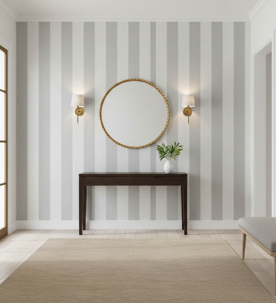 Gri Çizgili Desen Duvar Kağıdı 12415