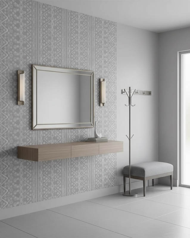 Gri Ton Kilim Tasarım Duvar Kağıdı 3027