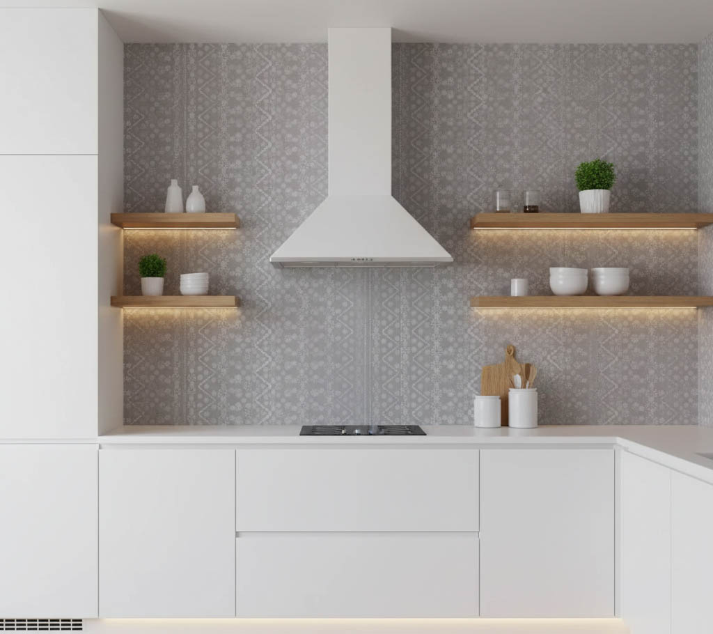 Gri Ton Kilim Tasarım Duvar Kağıdı 3027