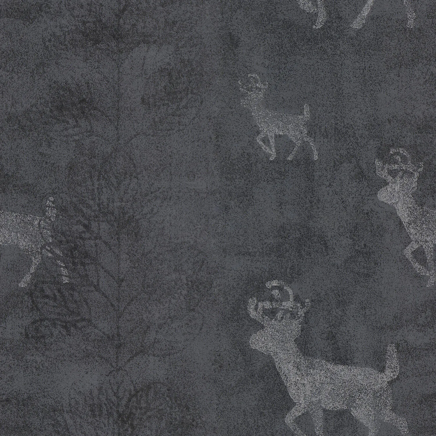 Gri Zemin Geyik Tasarım Duvar Kağıdı 3004