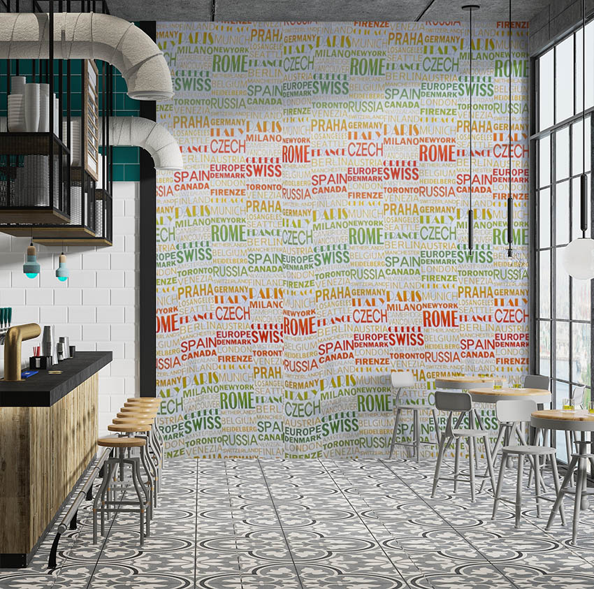 İngilizce Ülkeler Renkli 16 M2 Duvar Kağıdı 81681