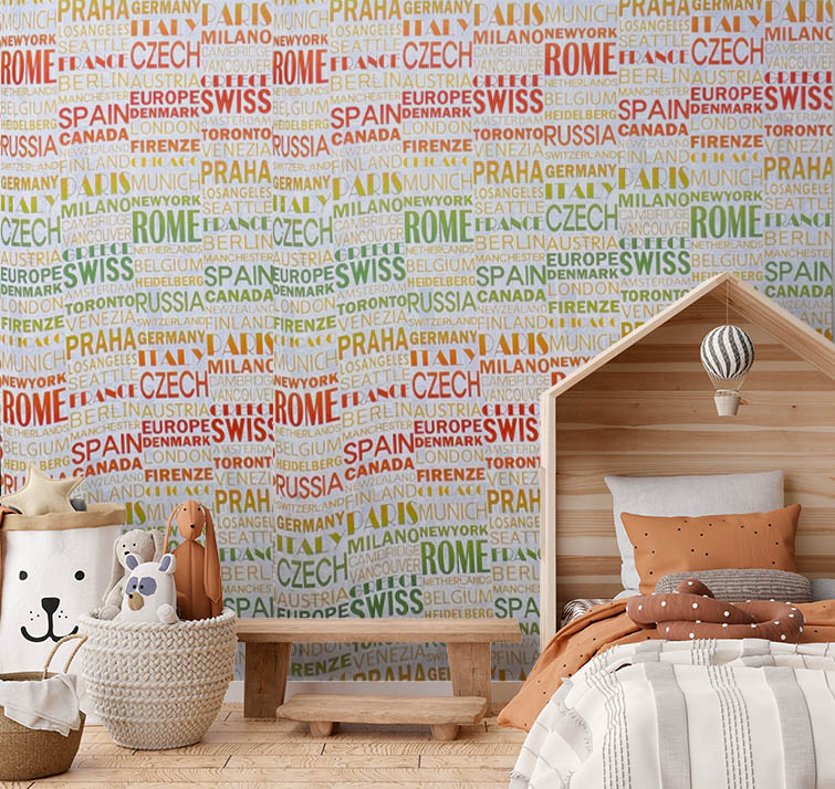 İngilizce Ülkeler Renkli 16 M2 Duvar Kağıdı 81681