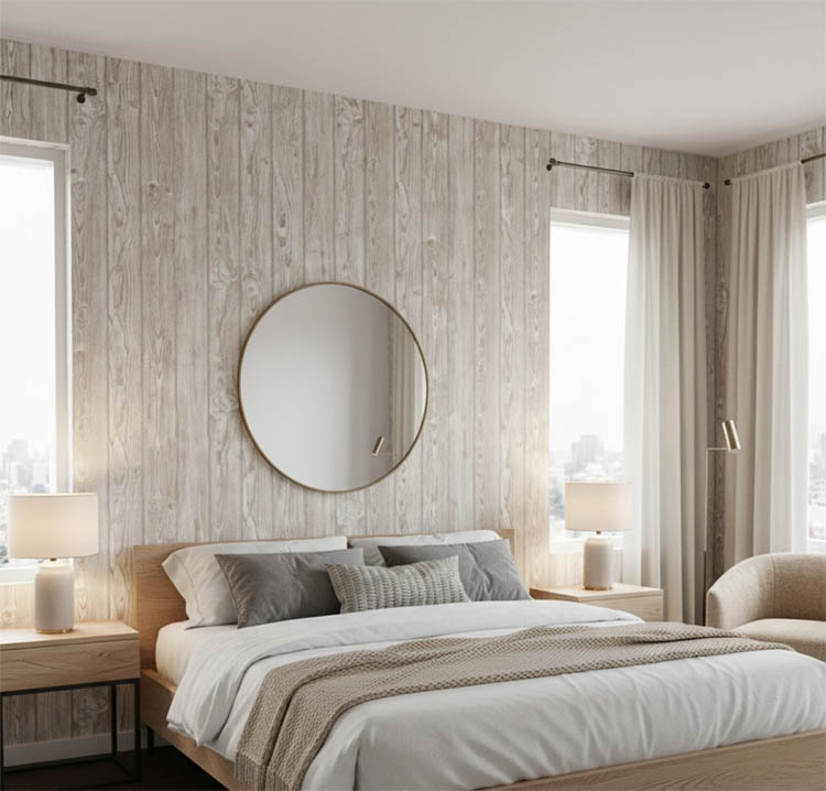 Kahve Açık Ton Ahşap Desen 16 M2 Duvar Kağıdı 39098-1