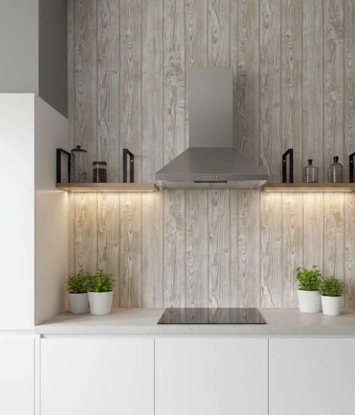 Kahve Açık Ton Ahşap Desen 16 M2 Duvar Kağıdı 39098-1