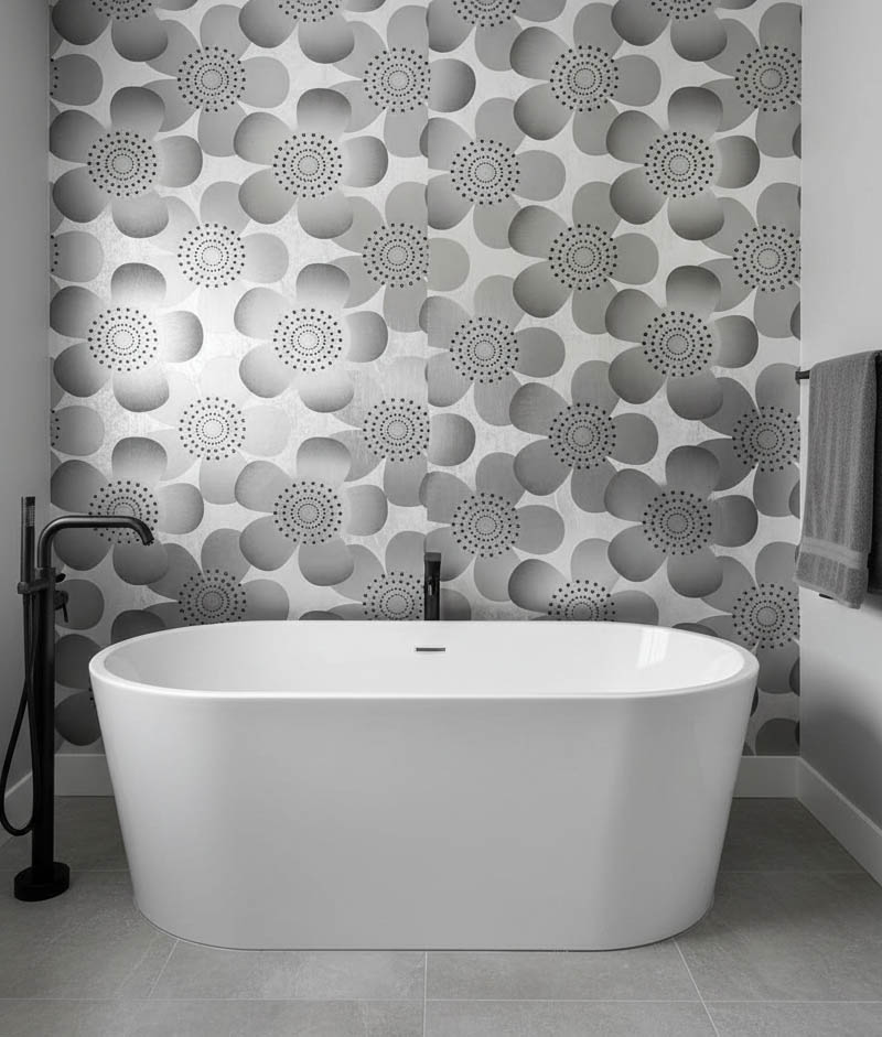 Kahve Tonlarında Çiçek Desen 16 M2 Duvar Kağıdı 81192