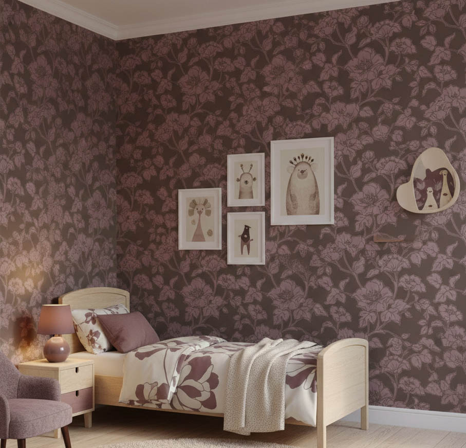 Kahverengi Çiçekli Duvar Kağıdı 765991