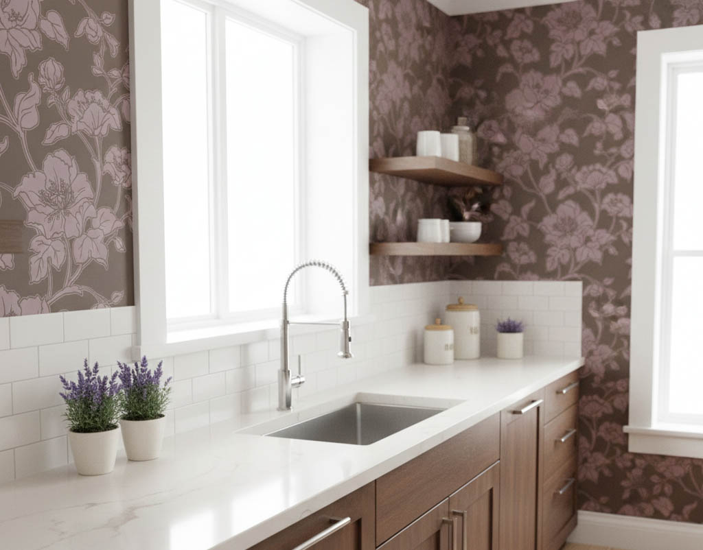 Kahverengi Çiçekli Duvar Kağıdı 765991