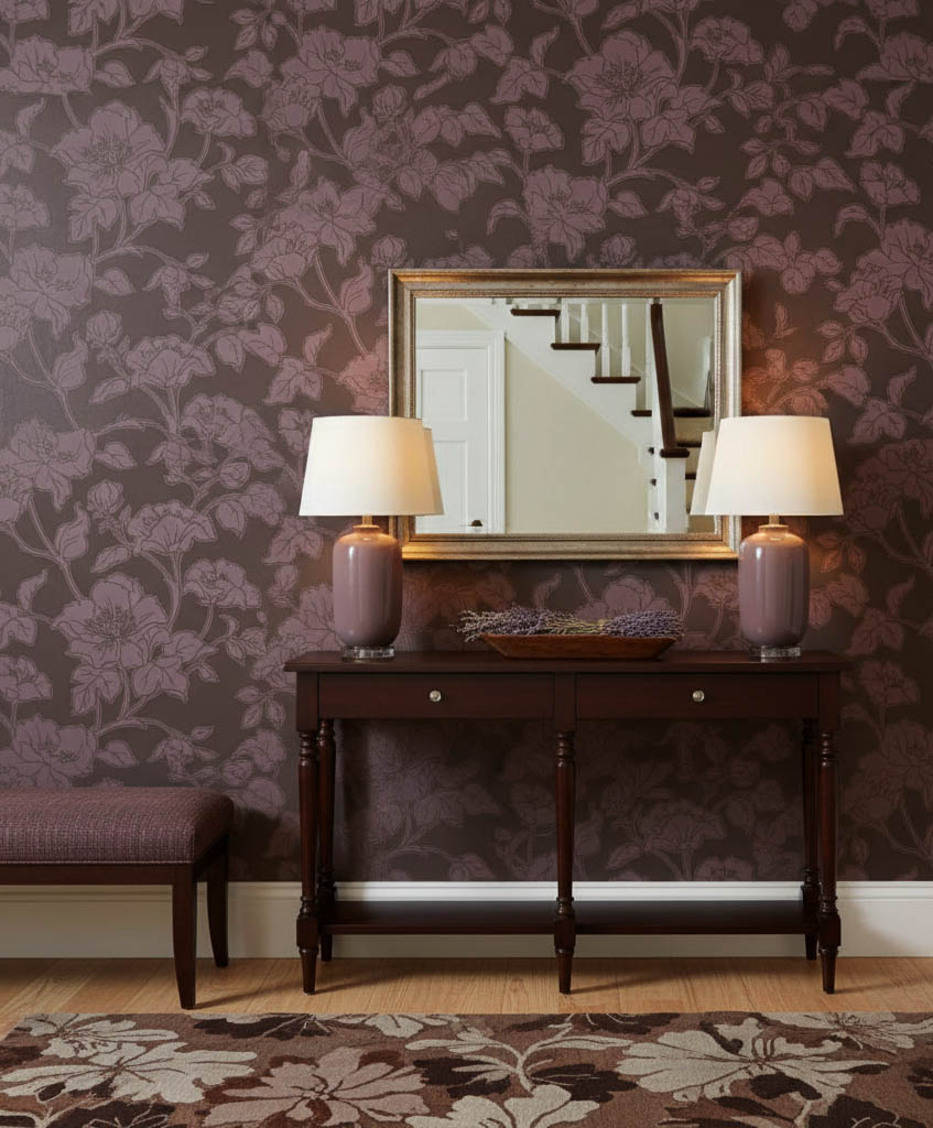 Kahverengi Çiçekli Duvar Kağıdı 765991