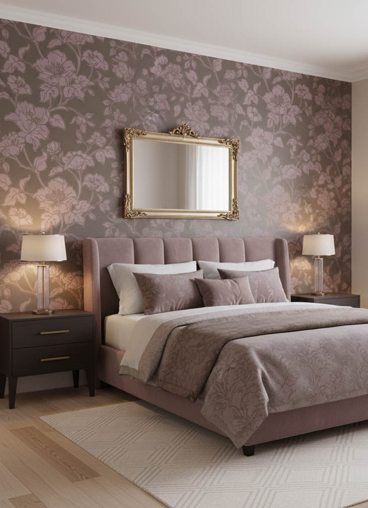 Kahverengi Çiçekli Duvar Kağıdı 765991