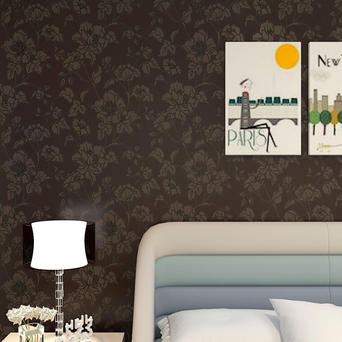 Kahverengi Çiçekli Duvar Kağıdı 765991