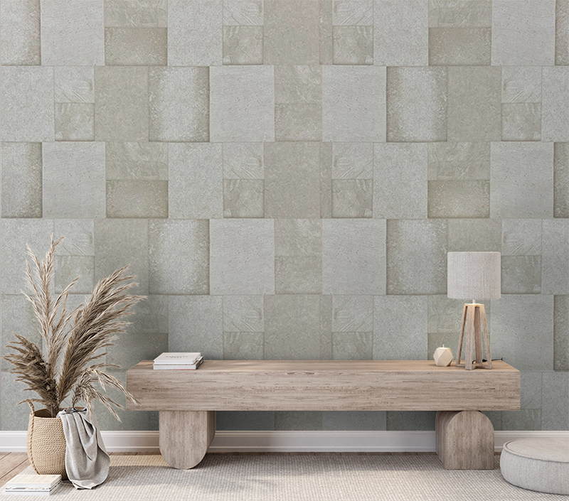 Kahverengi Kare Taş Desen 16 M2 Duvar Kağıdı 81852