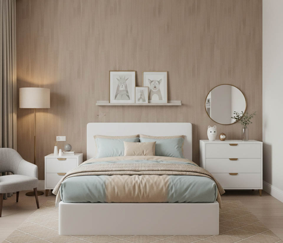 Kahverengi Şerit Desen Duvar Kağıdı 54127