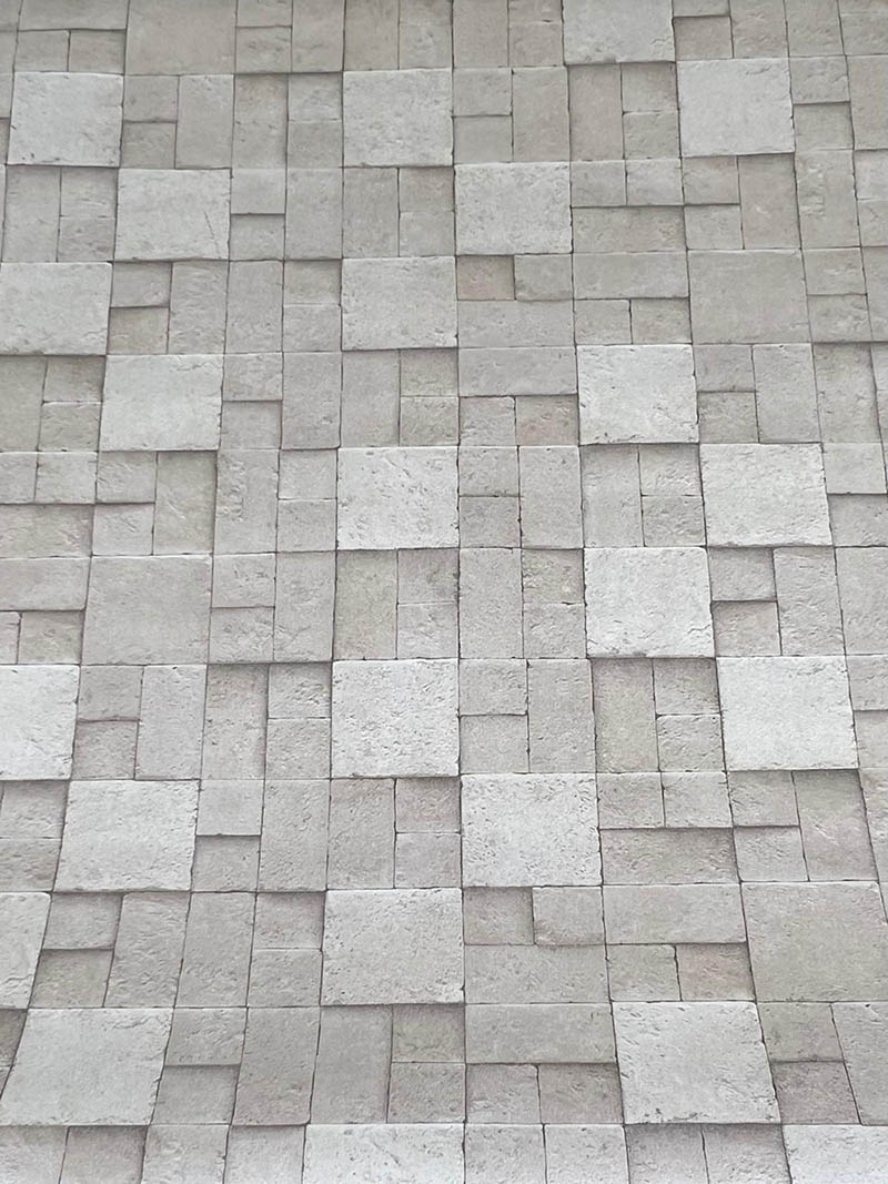 Kare Taş Desen Krem 16 M2 Duvar Kağıdı 6755-2