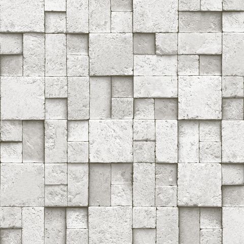 Kare Gri Taş Desen Duvar Kağıdı 16M2 - 6755-1